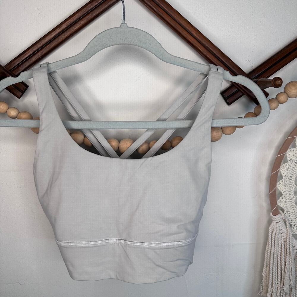 Lululemon White Energy Longline Sports Bra